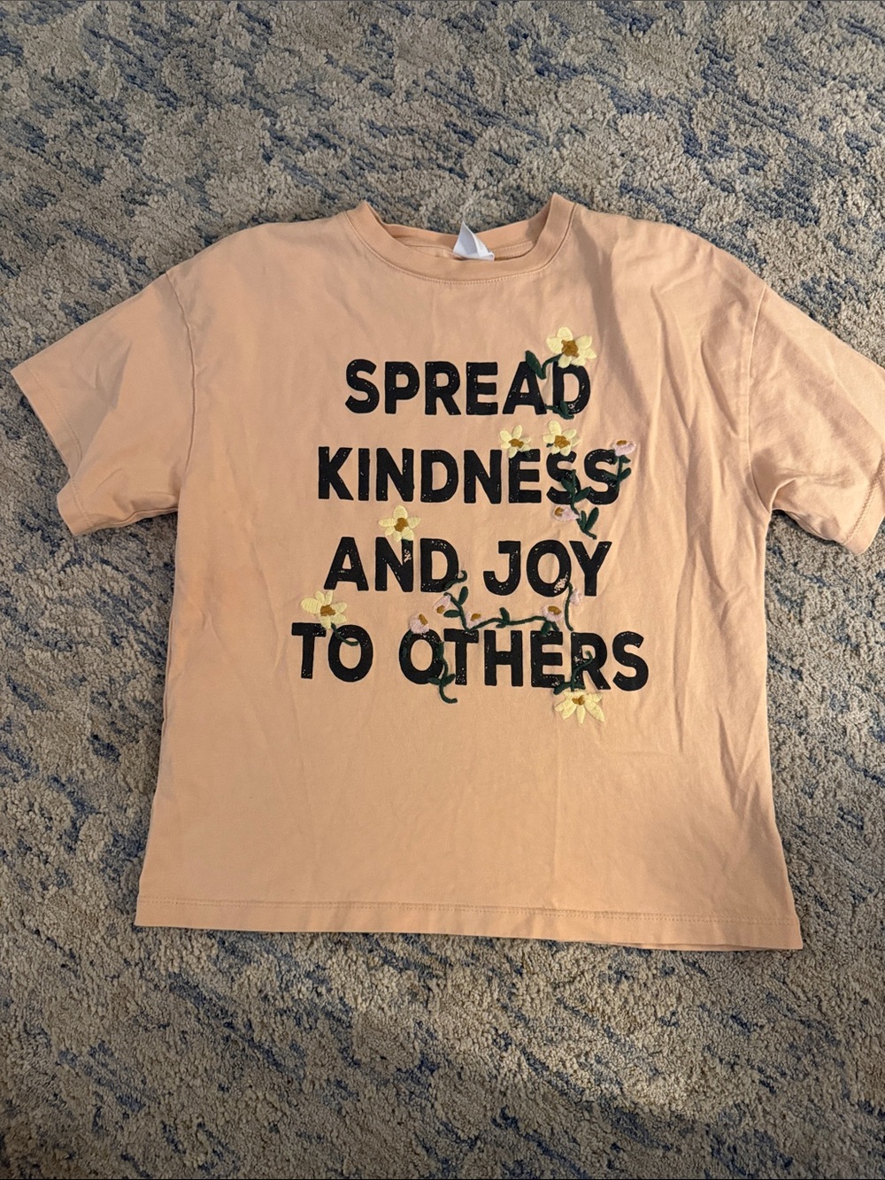 Zara Spread Kindness and Joy Peach Graphic Tee for Kids
